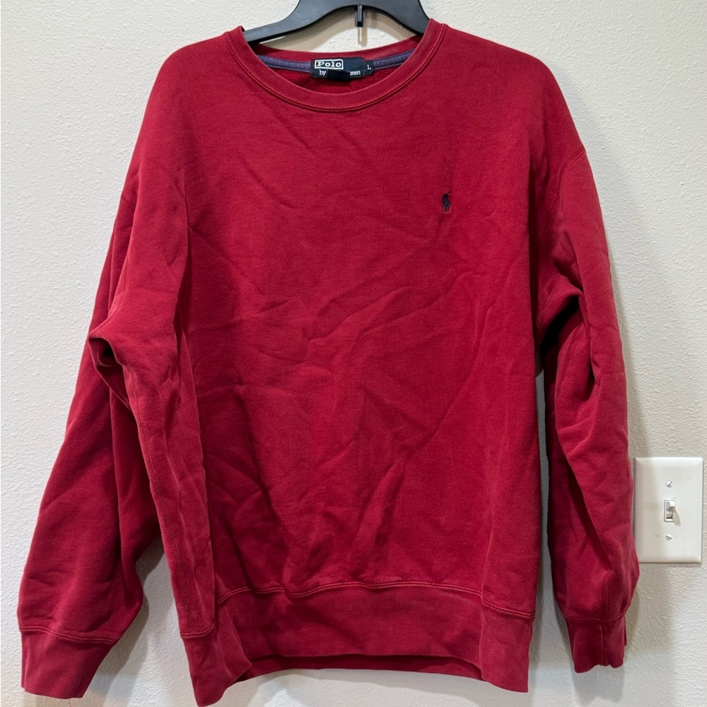Ralph Lauren Men's Dark Red Crewneck Sweatshirt